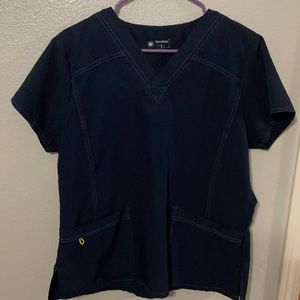 Dark blue wink scrubs.